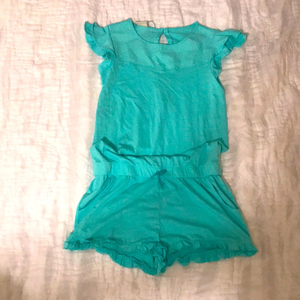 Sea green Girls romper